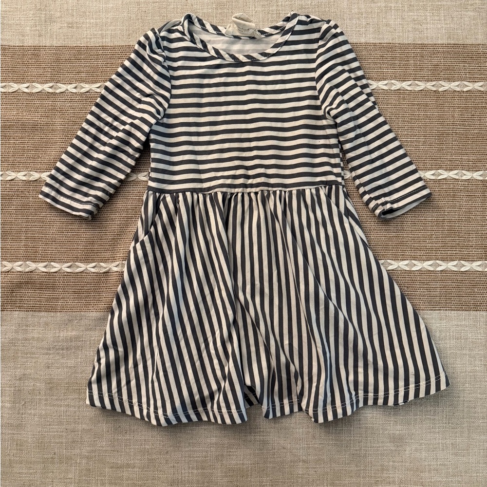 Striped Black and White Kids Dress